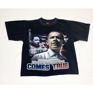 Vintage Y2k Barack Obama T-Shirt Large MLK I have a Dream President Rap Hip Hop